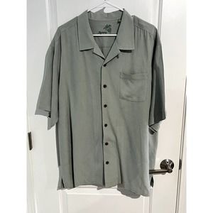 Tommy Bahama Mens Short-Sleeve Collared Casual Button Up Shirt Gray XL
